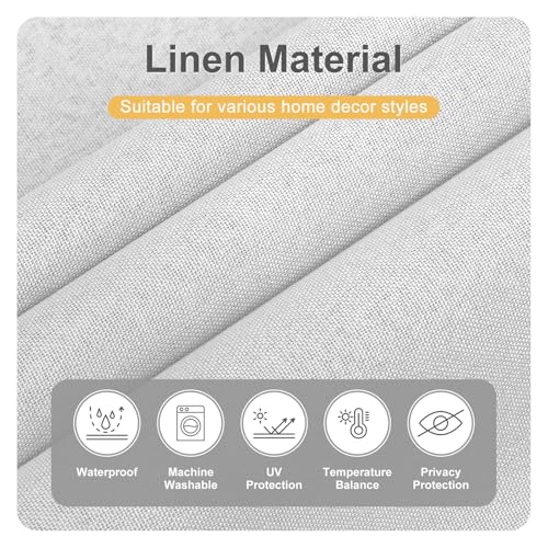 Edonkvi Blackout Window, Blackout Curtain, No Drilling, Linen Fabric Anti Heat Blackout Blind, Can Be Cut Out Thermal Roller Blind by the Metre for Travel, Bedroom, Office, Roof Sun, Window, Home