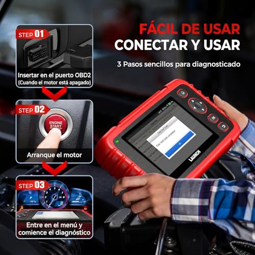 LAUNCH CRP123X V3.0 - Dispositivo de diagnóstico profesional OBD2 para todos los coches y marcas - Diagnóstico de 4 sistemas con reinicio: servicio de aceite EPB DPF, prueba de batería SAS/BMS