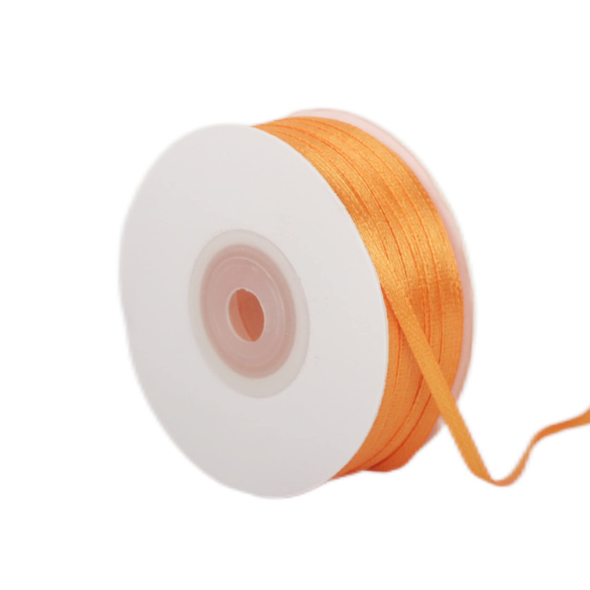 ATBEAMEN Orange Satin Ribbon - 3mm Thick, Double Sided, for Gift Wrapping, Crafting, Cake Decoration, Wedding, Christmas