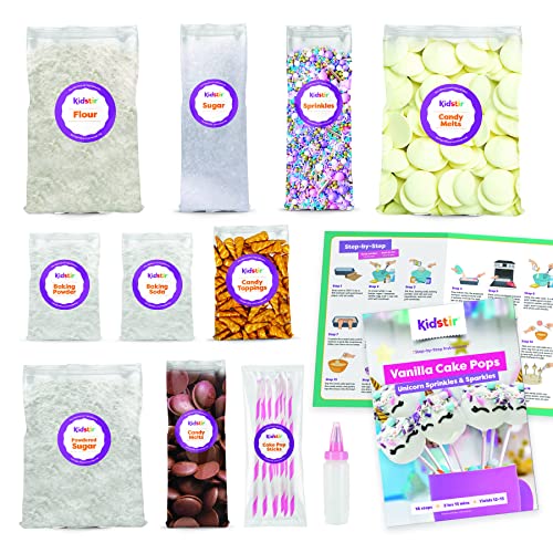 KIDSTIR Unicorn Cake Pop Kit DIY Kit for Kids, with PreMeasured
