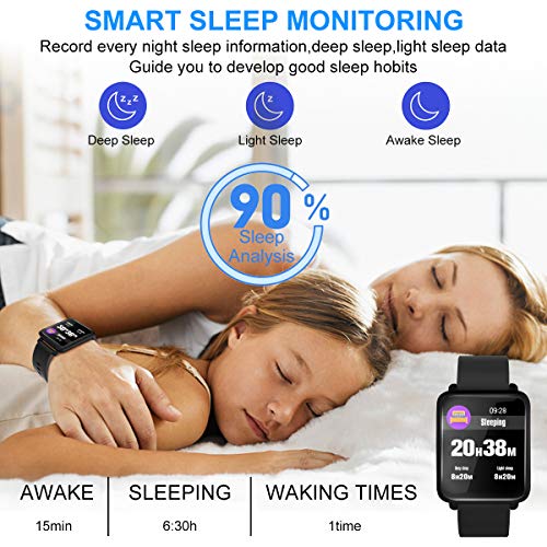 Smart Watch, Fitness Tracker Smartwatch Activity Tracker with Heart Rate Blood Pressure Monitor IP67 Waterproof Fitness Watch Sports Wrist Android Watch Wristbands for Samsung iOS Phones Men Women