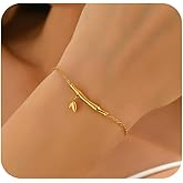 18K Gold Plated Hand Chain Bracelets for Women, Dainty Cubic Zirconia, Heart, Beads, Bamboo Link Charm Bracelet, Trendy Adjustable Finger Ring Bracelet, Hand Chain Jewelry, Christmas Gifts