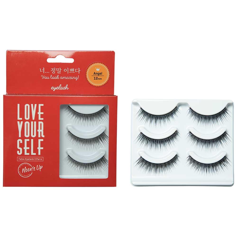 [NOON’S UP LOVE YOURSELF False Eyelash 3 Pairs] – ★Glue is not included!!★ Eyelash, Fake Eyelash, Eye Lashes, Eyebrow growth, Dramatic Lashes, Lashes with Glue (ANGEL)