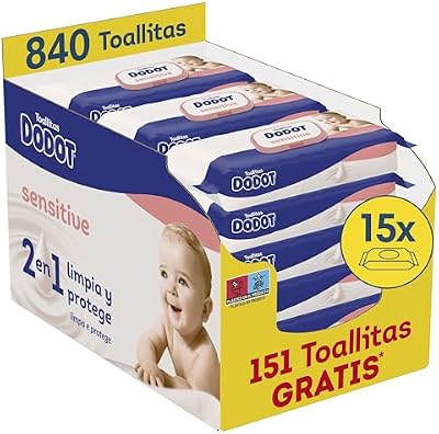 Toallitas Bebé Sensitive, 840 Toallitas (15 Packs x 55 uds)
