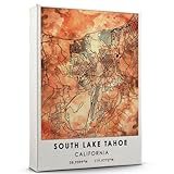 South Lake Tahoe Map Poster, California Map Art