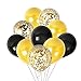 Graduation 2023 Decorations Gold Black Balloons Metallic Gold Balloon 12 Inch Black Balloon Gold Confetti Balloons 36 Pack for Birthday Class of 2023 Decors