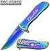 GIFTS INFINITY Free Engraving - Tac - Force Titanium Coated Stainless Steel Quality Pocket Knife Spring Assisted Knife (Rainbow 861RB)