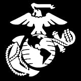 Marine Corps Emblem Vinyl Decal Sticker | Cars Trucks Vans Walls Laptops Cups | White | 5.5 X 5.2 Inch | KCD1730