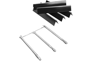UikJOY Grill Replacement Parts for Weber Spirit 300 Gas Grill with Front Control, 7636 Flavorizer Bar & 69787 Burner Replacement for Weber Spirit E310, E320, E330, S310, 15.3" Flavorizer Bar for Weber
