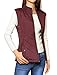 Allegra K Ladies Stand Collar Slant Pockets Quilted Casual Padded Vest Red S