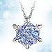 Girls Elsa Frozen Crystal Snowflake Sterling Silver Necklace Pure Blue Pendant