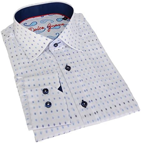 White Polka Dotted Button Down Semi-Fitted Shirt