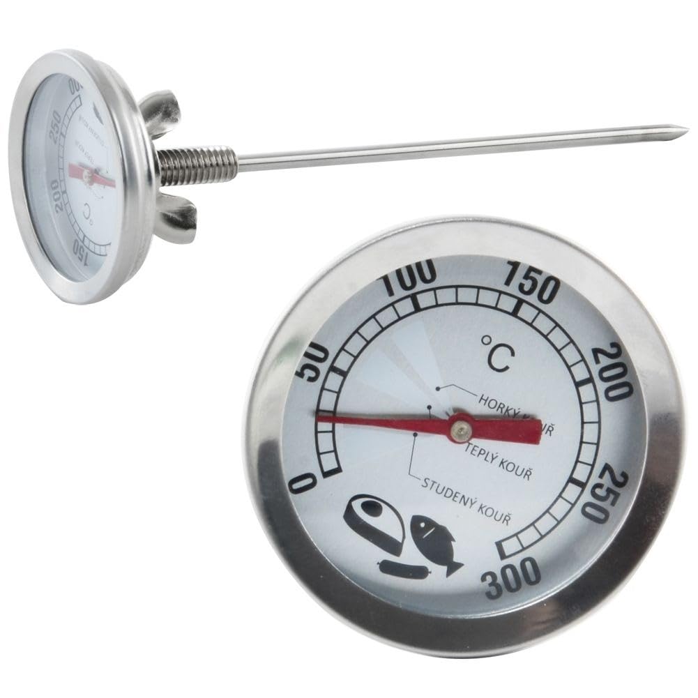 Orion Stainless Steel & Glass Smoker Thermometer 16x5 cm