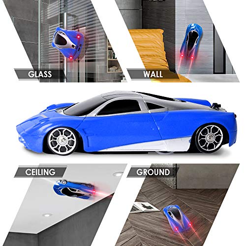 Remote Control Car, SHARKOOL 2019 Newest Wall Climbing Car Dual Mode 360° Rotating Stunt High Speed Rechargeable Race Toy Cars with Led Lights Best Gifts for All Adults & Kids, Blue
