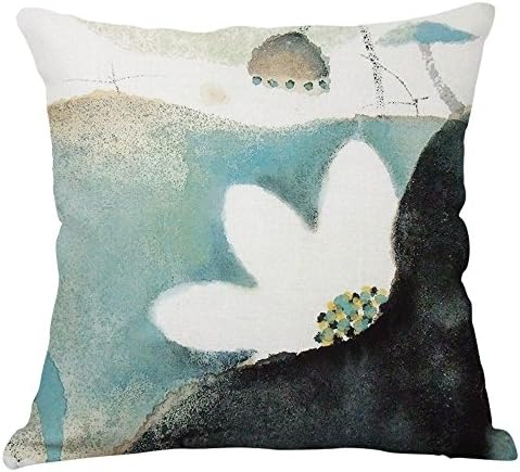 YeeJu Lotus Plant Decorative Throw Pillow Covers Cotton Linen Square Cushion Covers Outdoor Couch Sofa Home Pillow Covers 20x20 Inch