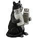 Decorative Black & White Kitty Cat Glass Salt and Pepper Shaker Set with Holder Figurine in Kitten Statues & Sculptures and Pet Kitchen Table Decor Gifts for Cat Lovers