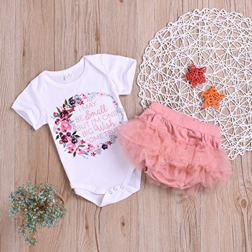 Tianhaik Peuter Baby Meisje Kleding pak Zomer Wit Garland Print Romper +Mesh Ruche Bloomers Broek - Image 3