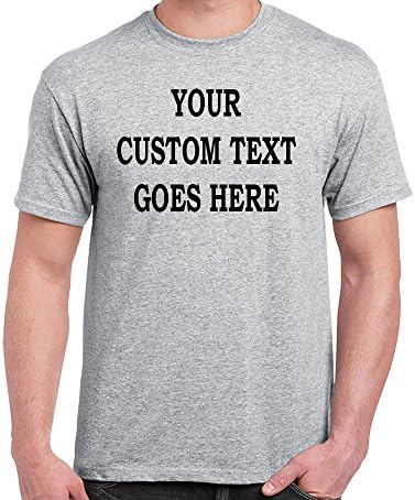 Custom T-Shirt Add Your Own Text Personalized Customized Tee Sport Grey 3X