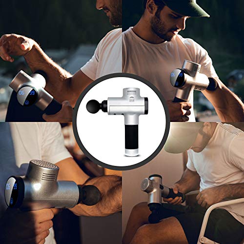 Hypervolt Massage Gun Portable Powerful Handheld Deep Tissue Percussion Muscle Massager with 6 Types of Massage Heads for Relieving Muscle Pain