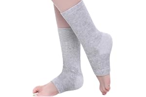 HuayoRong One Compress Bamboo Foot Sleeves - Premium Anti-Fatigue Bamboo Footsleeves，Ankle Brace Protection Socks for Women (L(ShoeSize9.5-11.5),Gray)