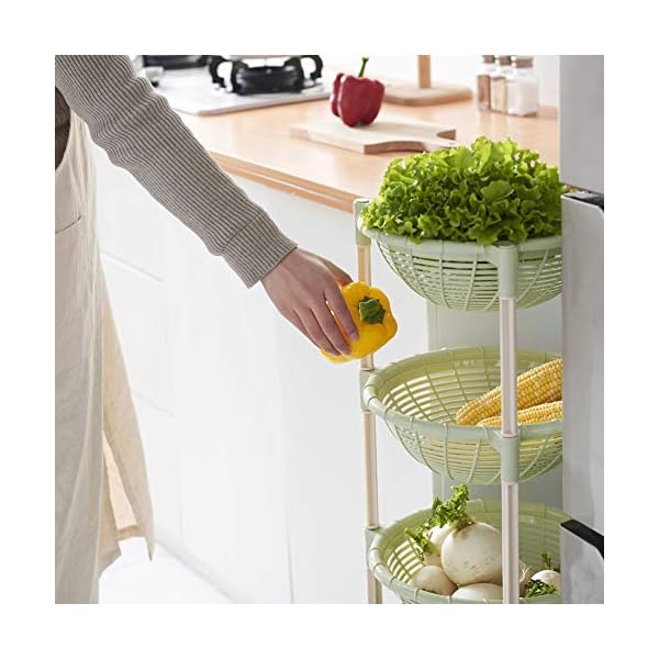 Uncluttered Designs Stacking Basket Bins (4 Tier + Plate) — Display for Fruit, Potato, Onion & Produce — Crafts, Art…