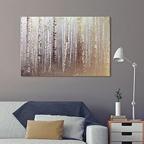 Canvas Wall Art - Birch Trees Forest on a Foggy Day - Giclee Print Gallery Wrap Modern Home Art Ready to Hang - 12x18 inches