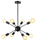 SineRise Sputnik Chandeliers Black, 8 Lights Modern