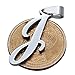 FUNRUN Womens Mens Stainless Steel Initial Letter Pendant Necklace,Letter J