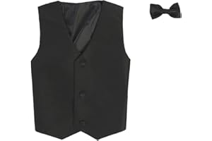 LITO Vest and Clip On Bowtie set - Multiple Colors - Baby Infant Toddler Boys Tween Sizes