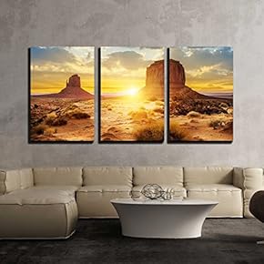 Sunset at The Sisters in Monument Valley USA x3 Panels