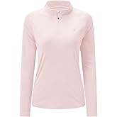 BASUDAM Women's Workout Shirts Quick Dry UPF 50+ Sun Protection Long Sleeve Quarter Zip Pullover Athletic T-Shirts