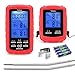 Veken Wireless Digital BBQ Meat Thermometer, Remote Cooking Food Grill Thermometer with Dual Probes for Grilling, Upgraded Oven Smoker Thermometer Kitchen Tools, Battery Included (230 Feet), Red