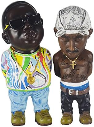 YANGRUI The Notorious B.I.G. Tupac Amaru Shakur White Bandana 2pac Statue (5.5‘’)