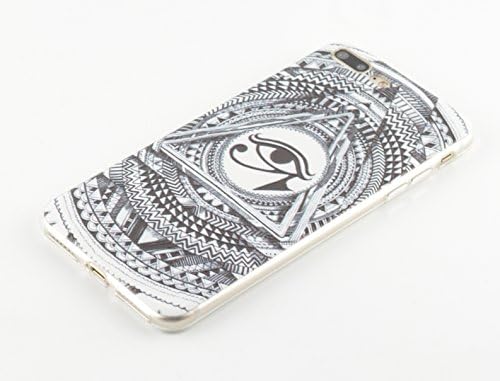 GreatQIQI iPhone 7 Case, All Seeing Eye Embossed Pattern Shockproof Anti-Scratch Utral Slim Soft Flexible TPU Gel Protective Cover Case with Clear Edge Bumper for iPhone 7 4.7 inch