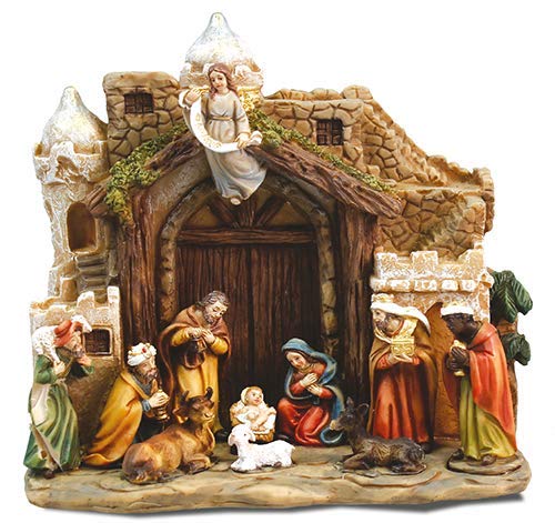 cbc CA Resin Nativity Scene with Shed