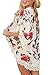 PRETTODAY Women's Floral Print Kimono Cardigans Lace Hemline Loose Cover Ups