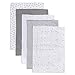 Burt's Bees Baby - Burp Cloths, 5-Pack Extra Absorbent 100% Organic Cotton Burp Cloths, Heather Grey Pattern primary
