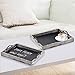 MyGift Vintage Brown Wood Large Decorative Serving Tray with Metal Handles and Chalkboard Surface, Nesting Coffee Table Breakfast Trays, 2-Piece Set