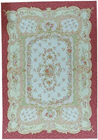 Pasargad Aubusson Hand-Woven New Zealand Wool Area Rug- 9' 8" X 13' 7"