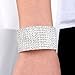 EleQueen Austian Crystal Cuff Bangle Bracelets Silver-tone Open End Bridal Bracelet for Women