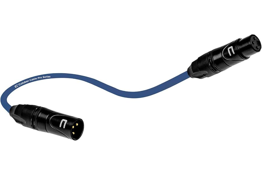 Balanced XLR Cable Male to Female - 0.5 Feet (6 inches) Blue - Pro 3-Pin Microphone Connector for Powered Speakers, Audio Interface or Mixer for Live Performance & Recording