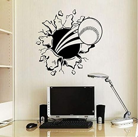 haoxinbaihuo Decoración De Pared De Béisbol Deporte Estilo Etiqueta De