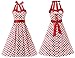 DRESSTELLS?Vintage 1950s Rockabilly Cap-Sleeves Cos Halloween Audrey Dress Retro Cocktail Dress Blue Black Dot M