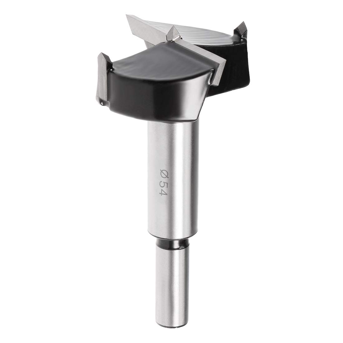 Sourcingmap Forstner Drill Bits 54mm, Tungsten Carbide Wood Hole Saw Auger Opener, Woodworking Hinge Hole Drilling Boring Bit Cutter (Black, Silver Tone)