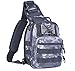 boxuan Outdoor Tactical Shoulder Backpack（+flag patch）, Military & Sport Bag Pack Daypack for Camping, Hiking, Trekking, Rover Sling,chest bag,Multi-Size Options,Multi-color Options