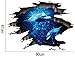 3D Space Galaxy Wall Stickers, Blue Dolphin in The Ocean Starry Sky Wall Decals Home Art Decor for Kids Babys Children Bedroom Rooms Ceiling Living Room Nursery