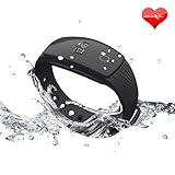 Fitness Tracker HR Monitor RIVERSONG Heart Rate Monitors Activity Smart Bracelet Sleep Monitors Pedometer Calorie Tracking Wristband Updated Version for iPhone and Android Phones