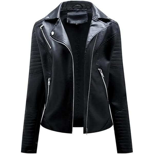 Spring Autumn Women Leather Jacket Turn Down Collar Motorcycle