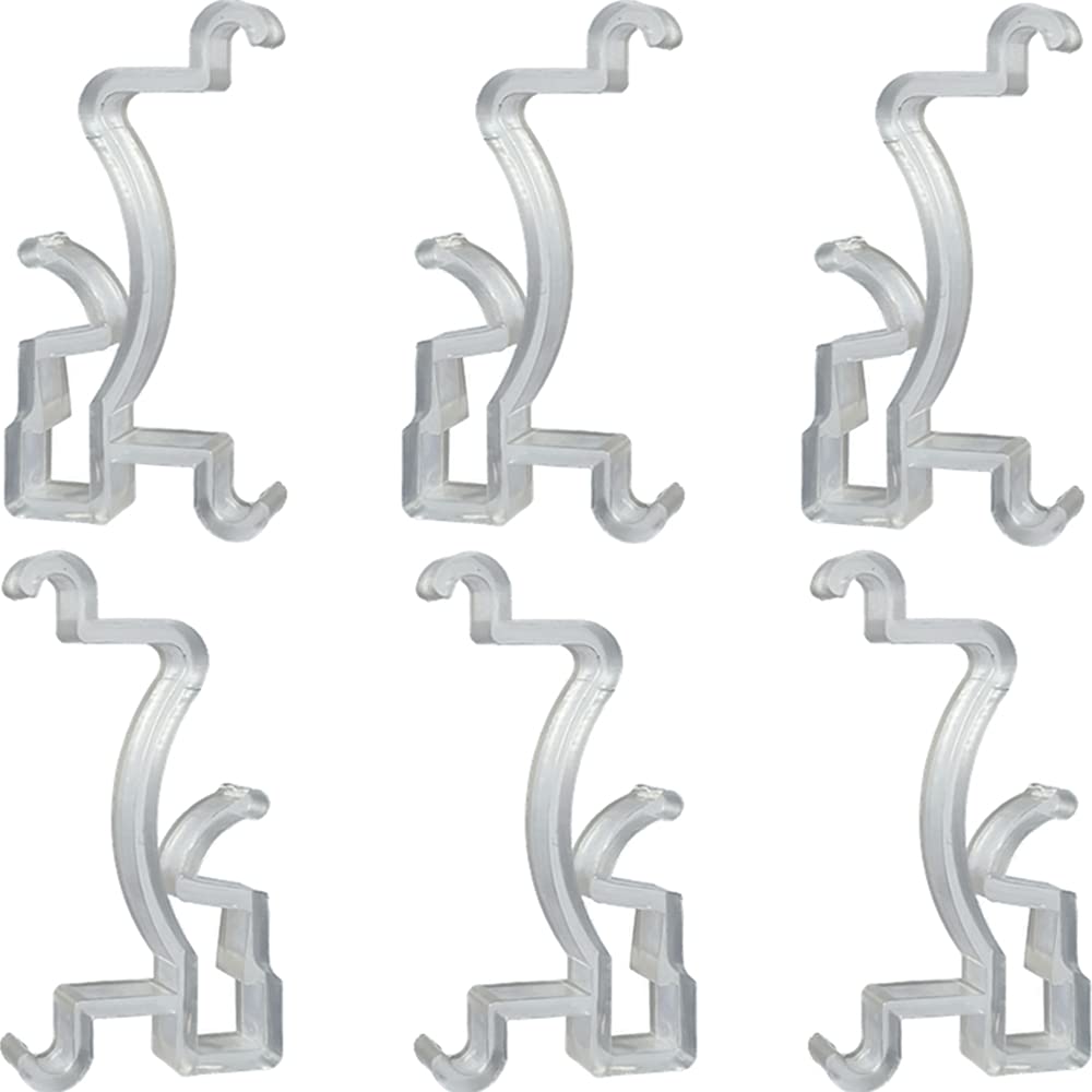 Valance Clips 6pcs Clear Plastic Hidden Retainer Holder Installation Bracket for 2inch Horizontal Wood and Faux Wood Blinds with a 1-7/8" Arc-Shaped Slat