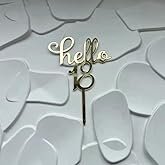 Hello 18 Gold Acrylic Birthday Cake Topper,Cheers to 18Years/Funny 18th Cake Decoration,Hello eighteen Cake Topper for 18 Year Old Theme Birthday Anniversary Party Cake Decorations